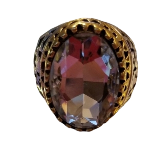 Jewelry - 💎 Over sized large clear glass stone metal ring